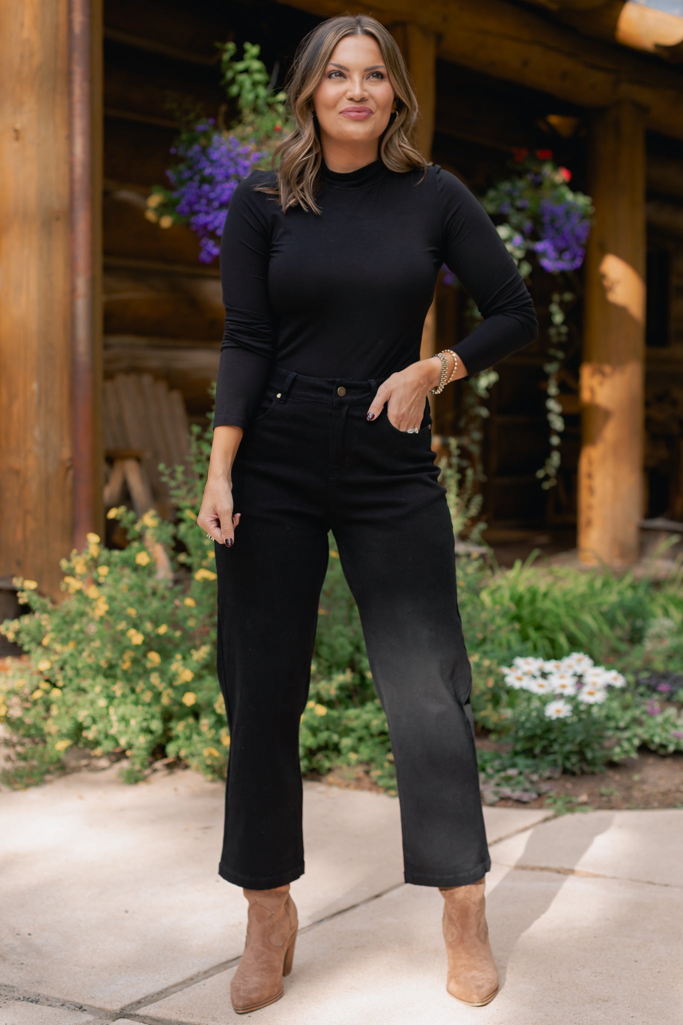 SSYS Signature Long Sleeve Turtleneck In Black