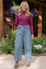 SSYS Signature Long Sleeve Turtleneck In Deep Plum