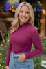 SSYS Signature Long Sleeve Turtleneck In Deep Plum