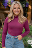 SSYS Signature Long Sleeve Turtleneck In Deep Plum
