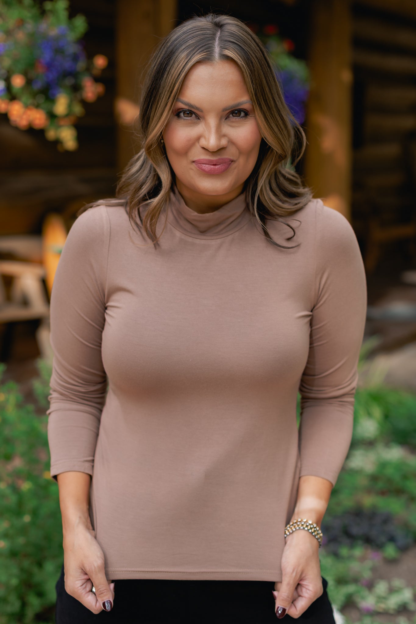 SSYS Signature Long Sleeve Turtleneck In Taupe