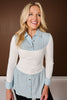 SSYS Signature Long Sleeve Poplin Undershirt In Chambray