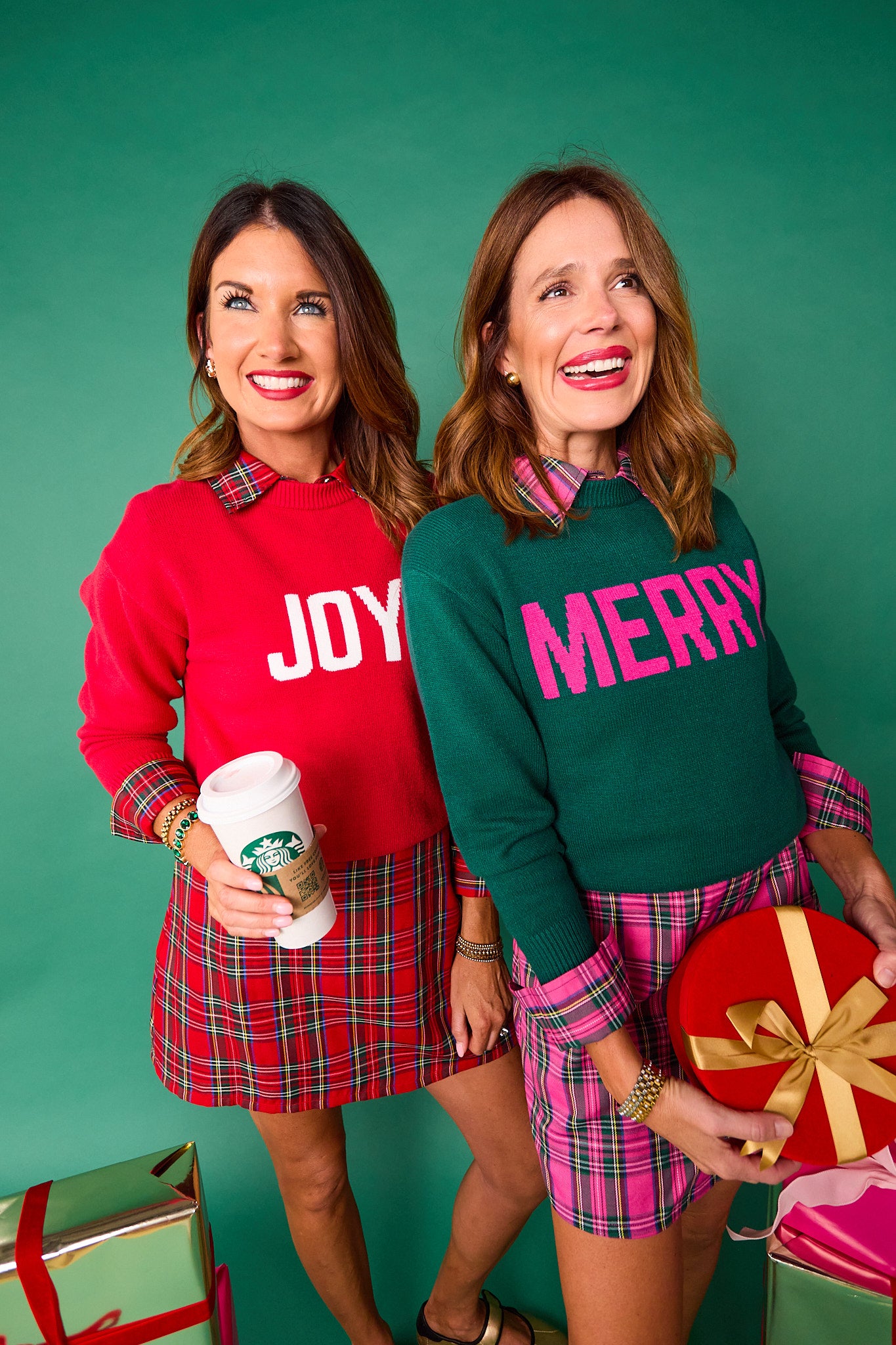 SSYS Joy Crew Neck Long Sleeve Sweater In Red