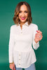 SSYS Signature Long Sleeve Rhinestone Undershirt In White