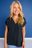 SSYS Iris V Neck Top In Black