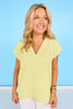 SSYS Iris V Neck Top In Light Chartreuse *FINAL SALE*