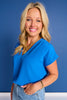 SSYS Iris V Neck Top In Cobalt *FINAL SALE*