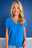 SSYS Iris V Neck Top In Cobalt *FINAL SALE*