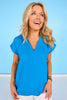 SSYS Iris V Neck Top In Electric Blue *FINAL SALE*