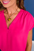 SSYS Iris V Neck Top In Hot Pink *FINAL SALE*
