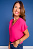SSYS Iris V Neck Top In Hot Pink *FINAL SALE*
