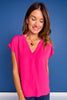 SSYS Iris V Neck Top In Hot Pink *FINAL SALE*