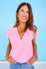 SSYS Iris V Neck Top In Pink *FINAL SALE*