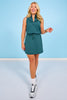 SSYS Peyton Sleeveless Scuba Frill Neck Top In Teal