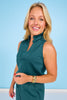 SSYS Peyton Sleeveless Scuba Frill Neck Top In Teal