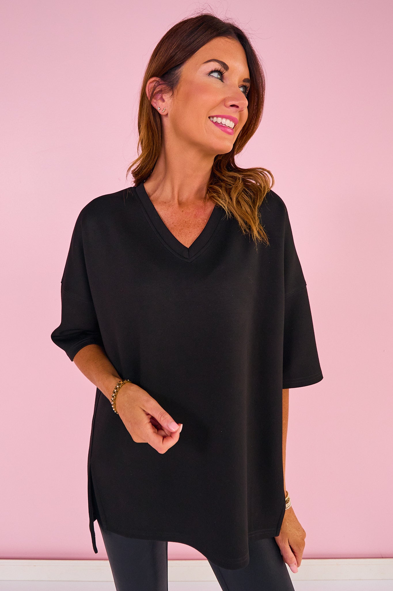 SSYS Black V Neck Air Tent Top *FINAL SALE*
