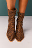 Tan Animal Print Point Toe Booties