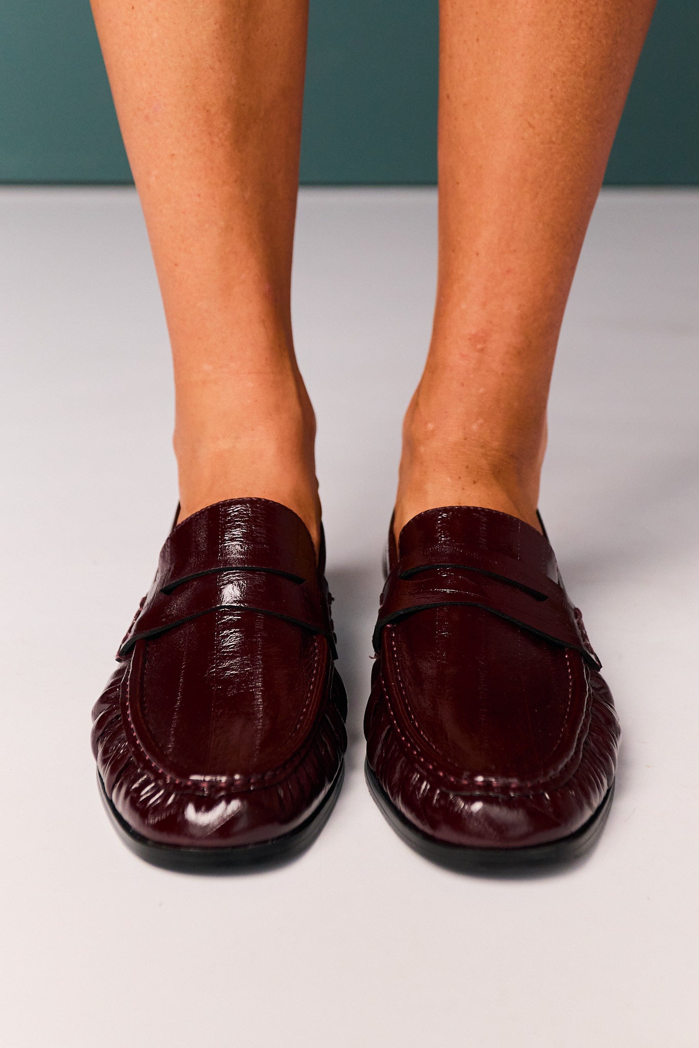 Shu Shop Faux Leather Garnet Loafers