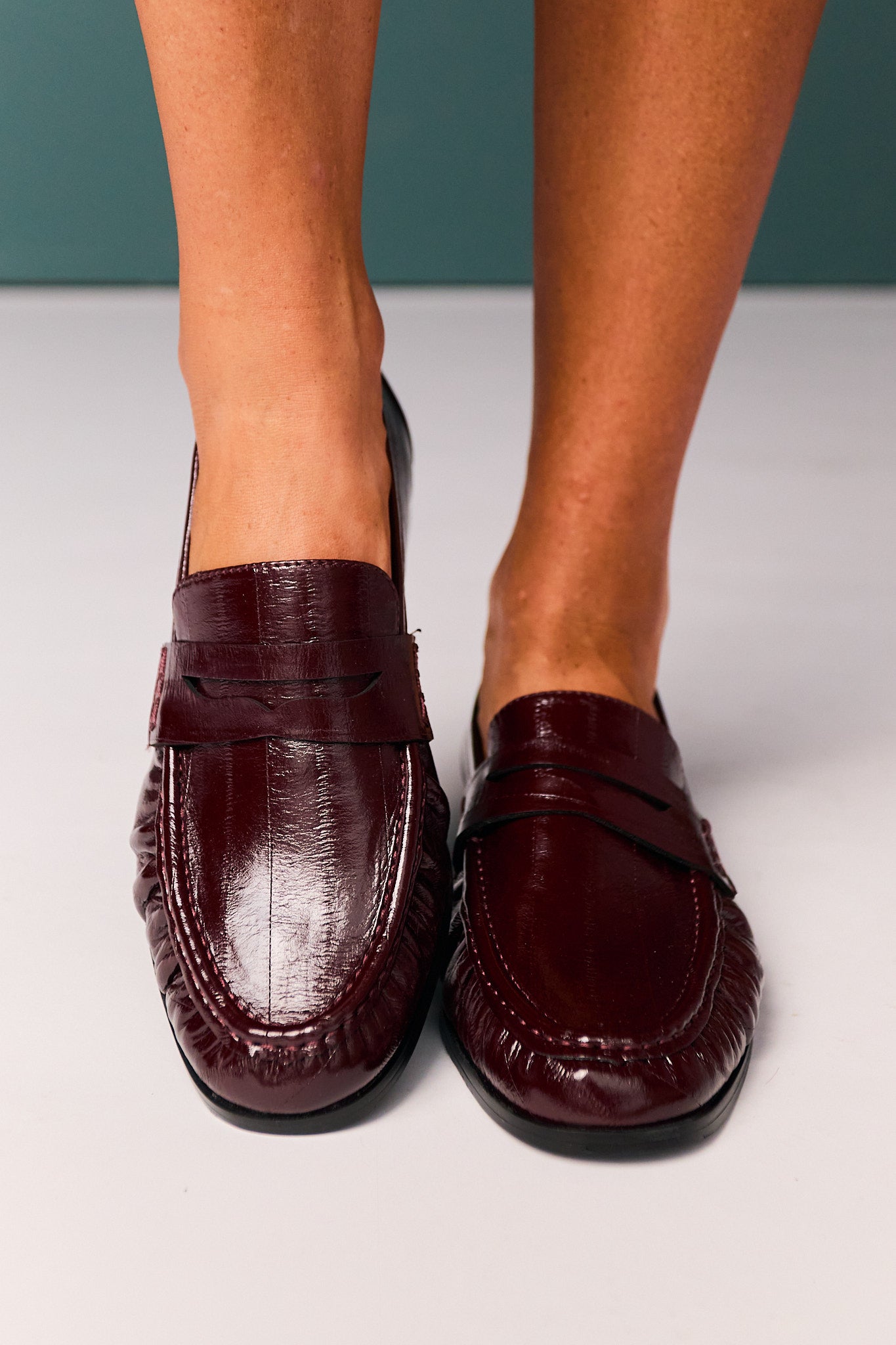 Shu Shop Faux Leather Garnet Loafers