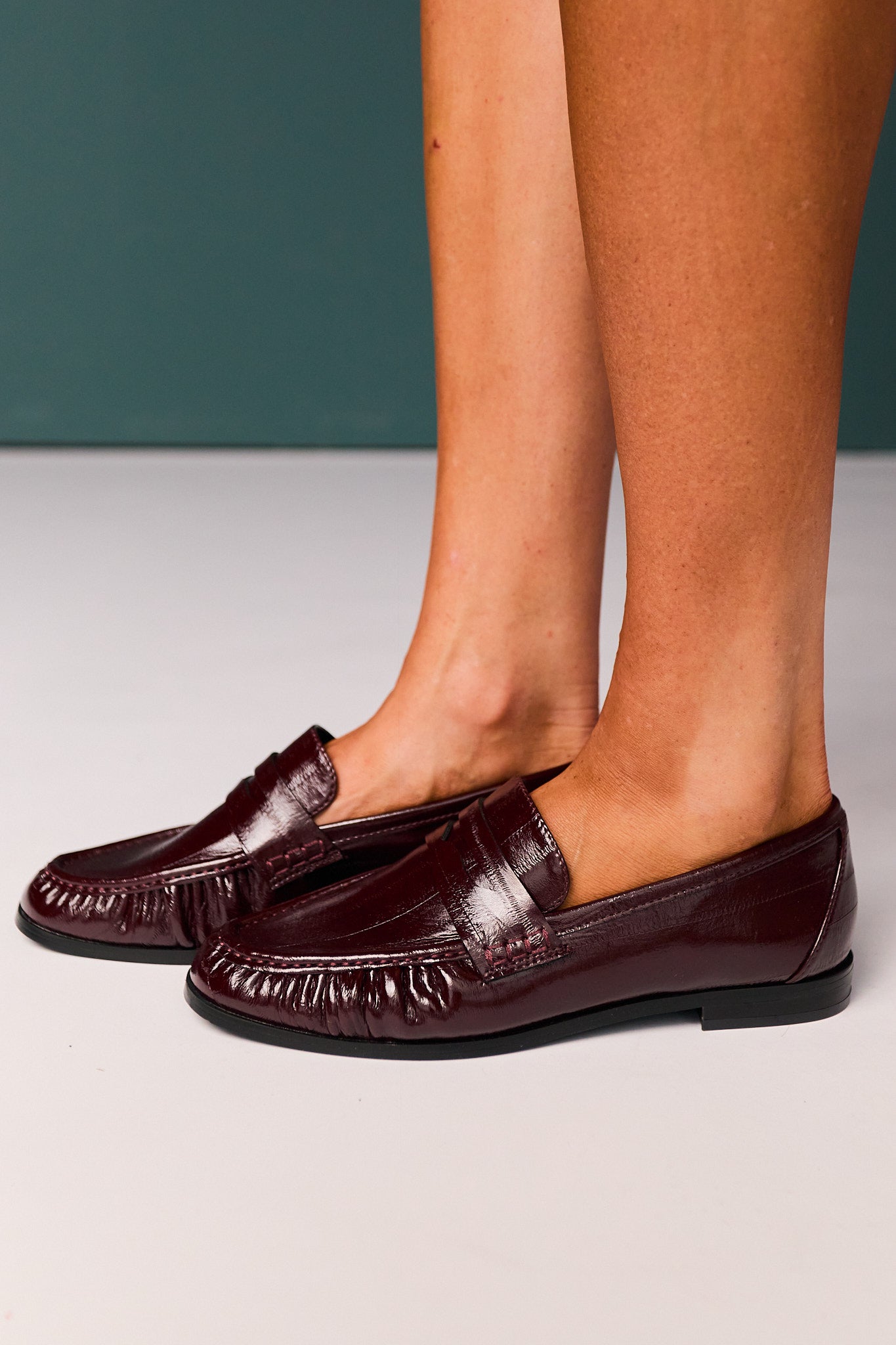 Shu Shop Faux Leather Garnet Loafers