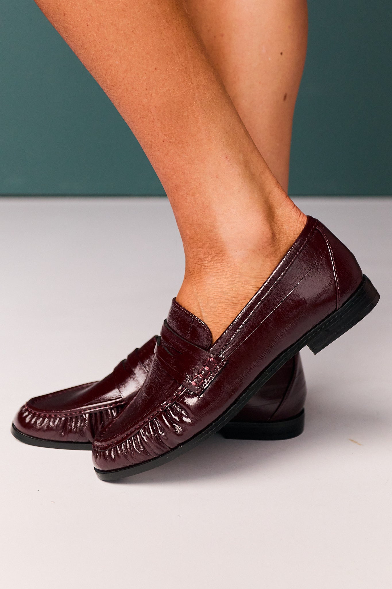 Shu Shop Faux Leather Garnet Loafers