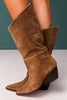 Matisse Tan Suede Heeled Mid-Calf Western Boots