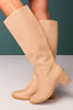 Taupe Tall Faux Leather Riding Boots