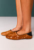 Tan Spotted Animal Leather Flats