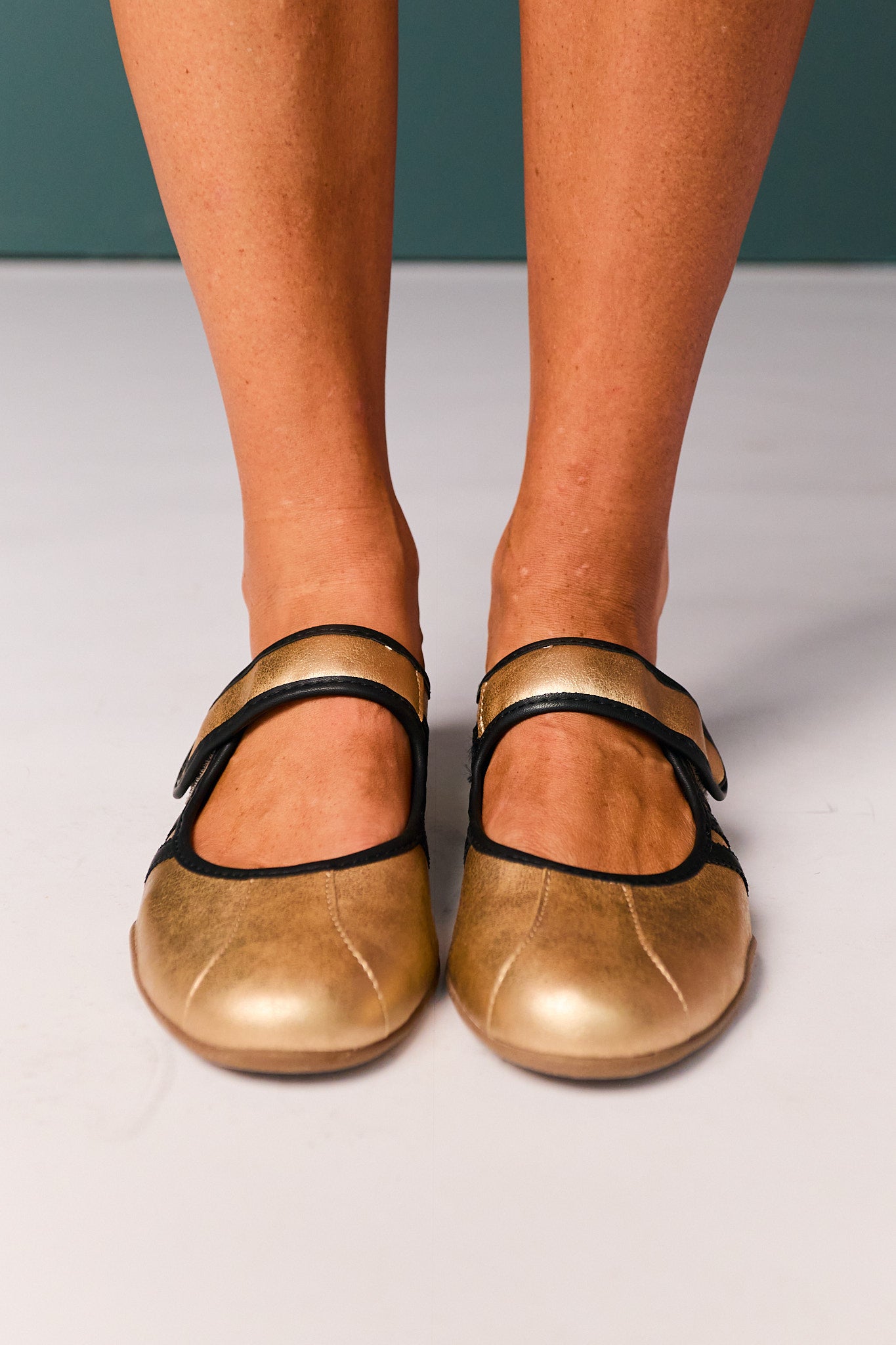 Shu Shop Gold Metallic Mary Jane Sneakers