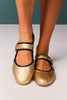Shu Shop Gold Metallic Mary Jane Sneakers