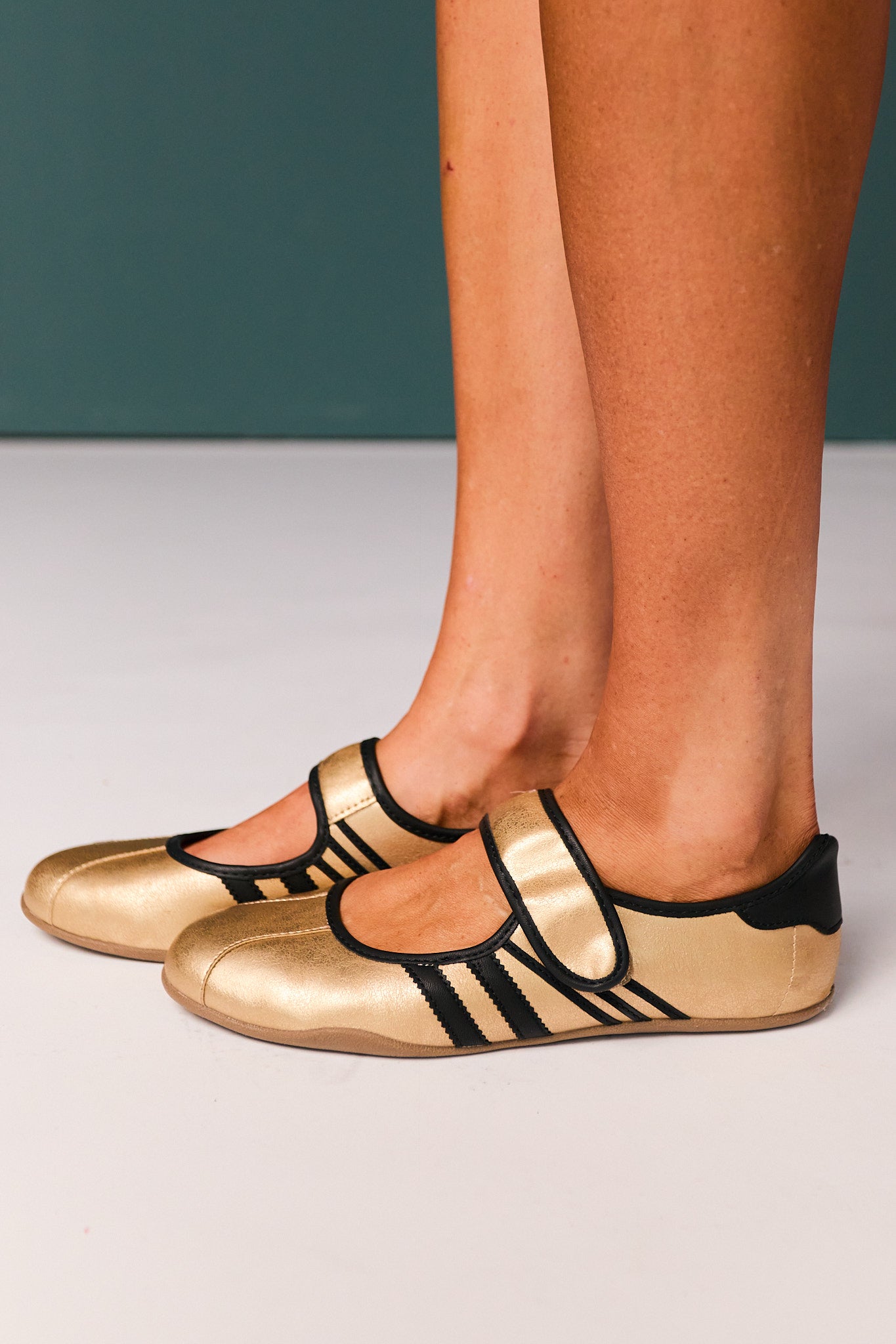 Shu Shop Gold Metallic Mary Jane Sneakers