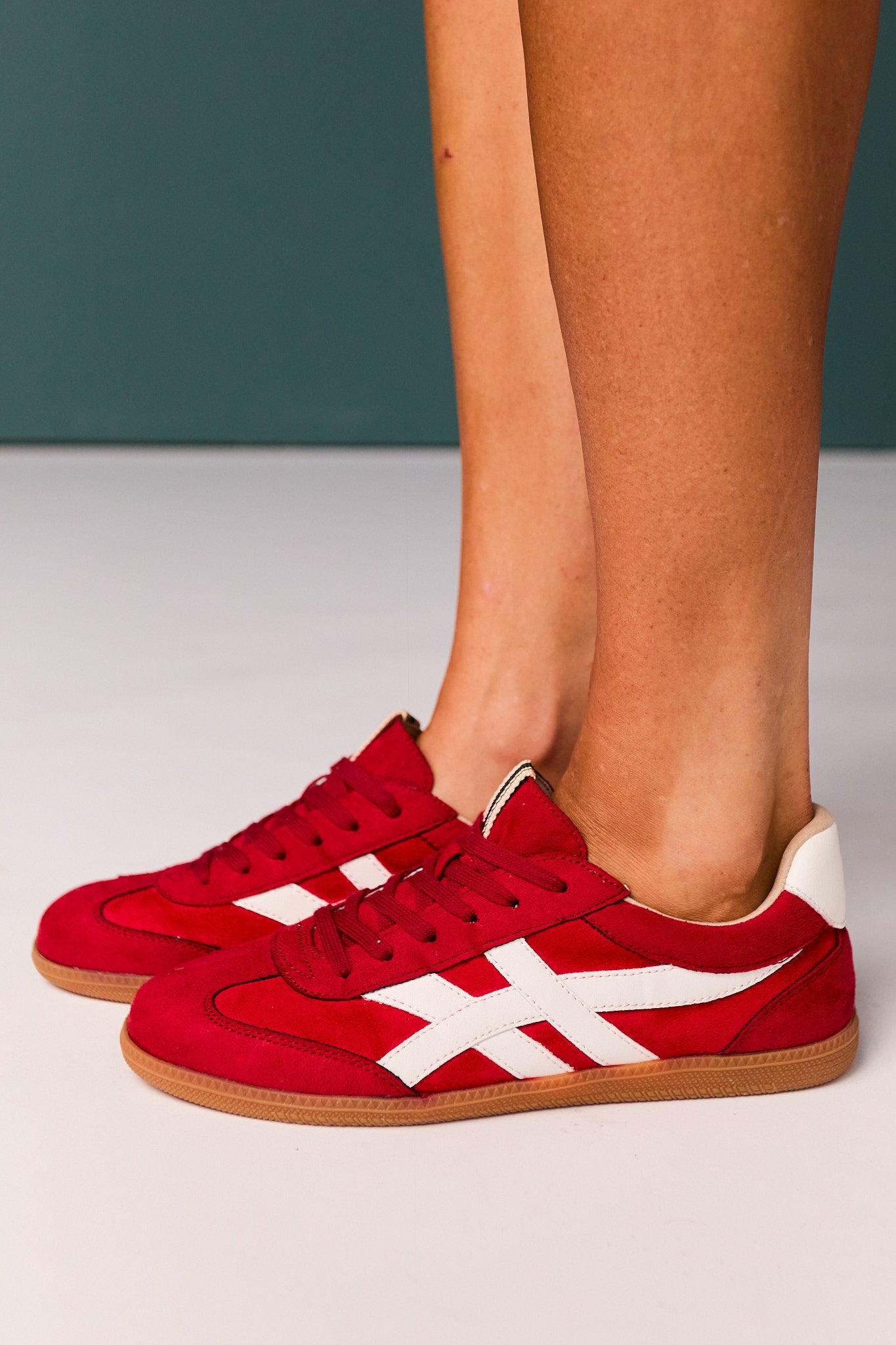 Shu Shop Red Suede Sneaker