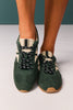 Shu Shop Forest Green Suede Retro Sneakers