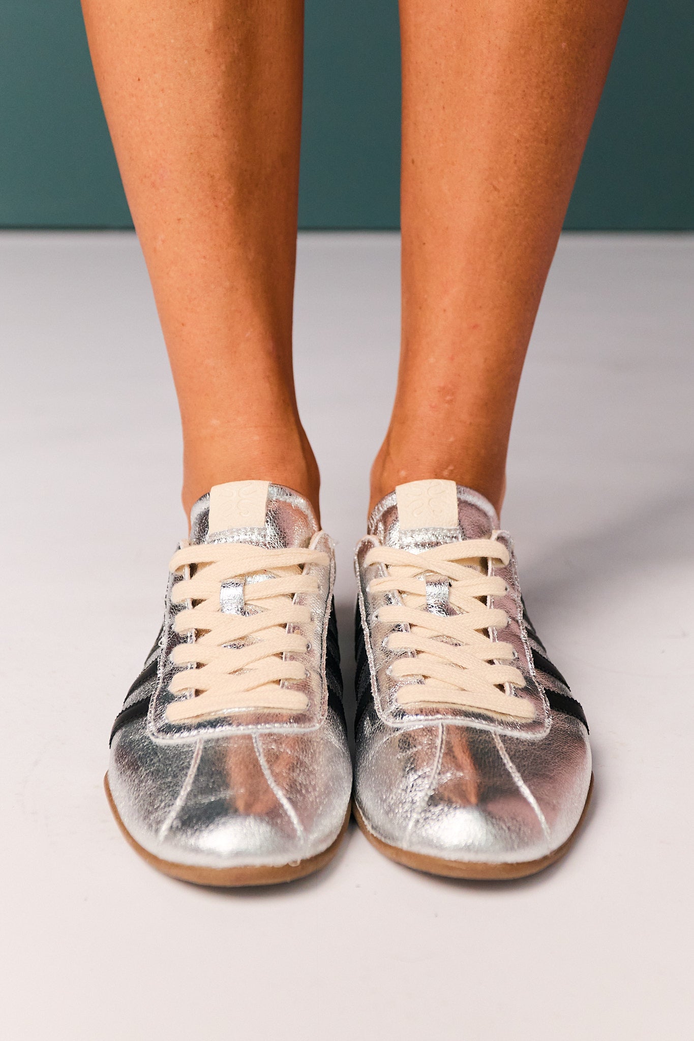 Shu Shop Silver Metallic Retro Sneakers