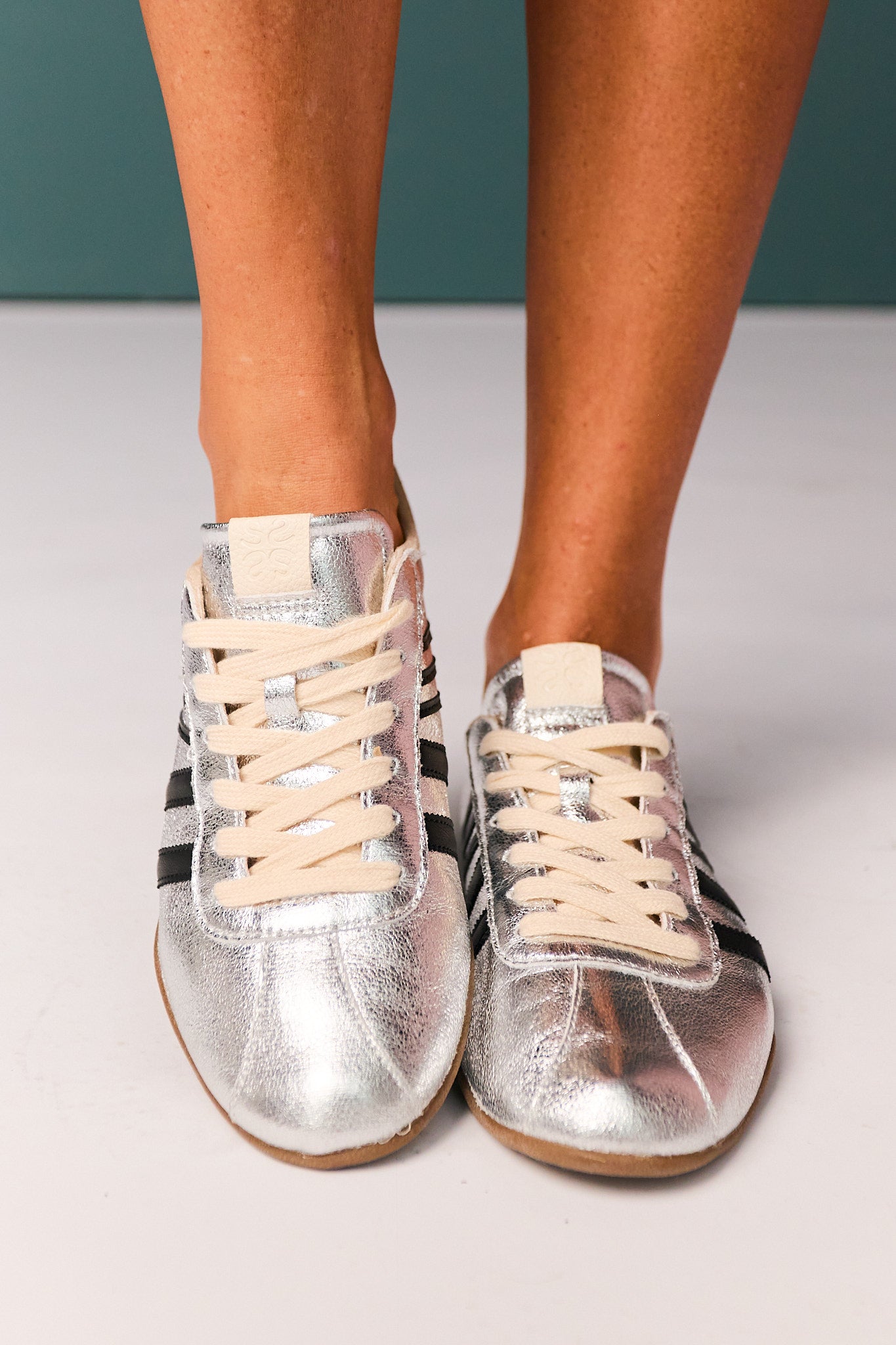 Shu Shop Silver Metallic Retro Sneakers
