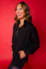 SSYS Ruffle Collar Ainsley Air Pullover In Black