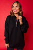 SSYS Ruffle Collar Ainsley Air Pullover In Black