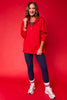 SSYS Ruffle Collar Ainsley Air Pullover In Red