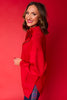 SSYS Ruffle Collar Ainsley Air Pullover In Red