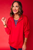 SSYS Ruffle Collar Ainsley Air Pullover In Red