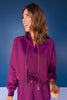 SSYS Evelyn Scuba Crew Neck Zip Jacket In Plum