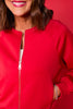 SSYS Evelyn Scuba Crew Neck Zip Jacket In Red
