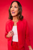 SSYS Evelyn Scuba Crew Neck Zip Jacket In Red