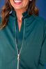 SSYS Evelyn Scuba Crew Neck Zip Jacket In Teal