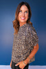 SSYS Crew Neck Short Sleeve Scuba Top In Animal