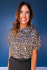 SSYS Crew Neck Short Sleeve Scuba Top In Animal