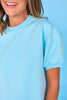 SSYS Crew Neck Short Sleeve Scuba Top In Baby Blue
