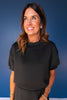 SSYS Crew Neck Short Sleeve Scuba Top In Black