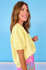 SSYS Crew Neck Short Sleeve Scuba Top In Butter Yellow