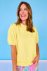 SSYS Crew Neck Short Sleeve Scuba Top In Butter Yellow